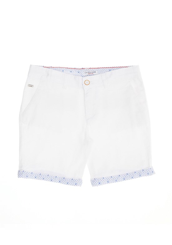 US POLO ASSN - Erkek Çocuk Beyaz Kapri Şort