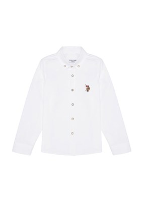 U.S. Polo Assn Beyaz Erkek Çocuk Uzun Kol Gömlek