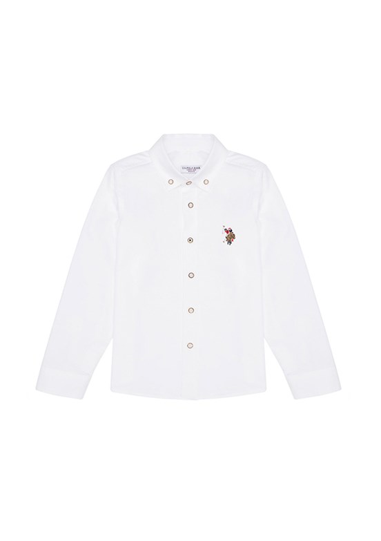 U.S. Polo Assn Beyaz Erkek Çocuk Uzun Kol Gömlek
