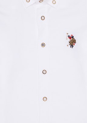 U.S. Polo Assn Beyaz Erkek Çocuk Uzun Kol Gömlek