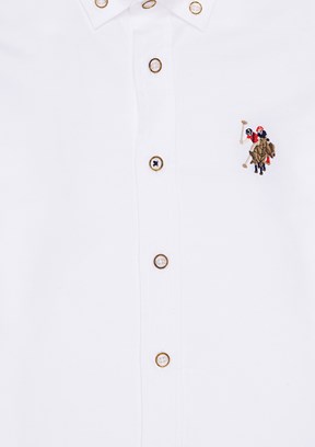 U.S. Polo Assn Beyaz Erkek Çocuk Dokuma Gömlek