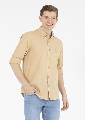 U.S. Polo Assn Kahverengi Erkek Uzun Kol Gömlek