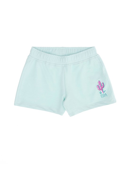US POLO ASSN - Kız Çocuk Yeşil Kapri Şort