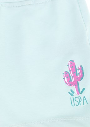 US POLO ASSN - Kız Çocuk Yeşil Kapri Şort