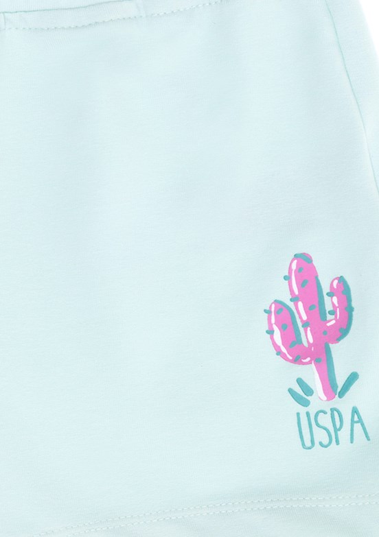 US POLO ASSN - Kız Çocuk Yeşil Kapri Şort