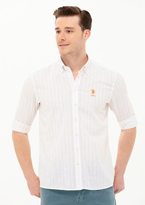 U.S. Polo Assn Turuncu Erkek Dokuma Gömlek