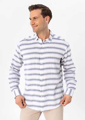 COTTON DESENLİ SLIM UZUN KOL, L, Bej