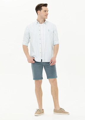 U.S. Polo Assn Mavi Erkek Uzun Kol Gömlek