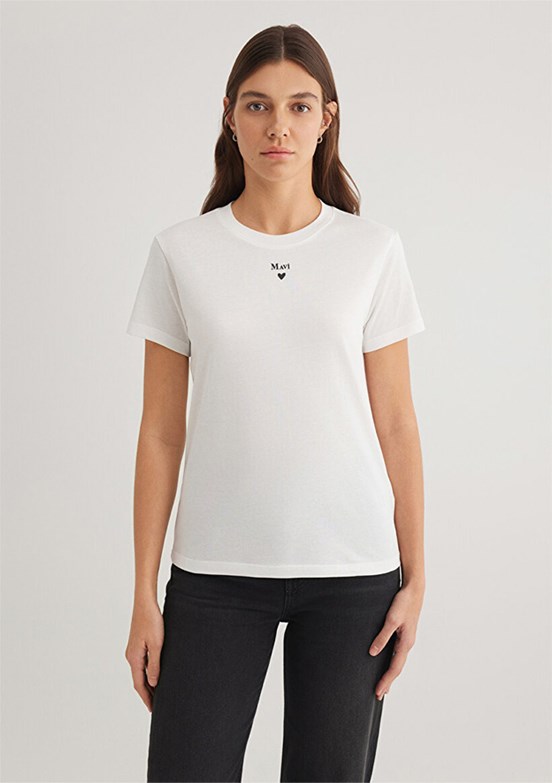 MAVİ Beyaz Kadın Baskılı T-Shirt