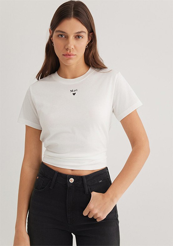 MAVİ Beyaz Kadın Baskılı T-Shirt