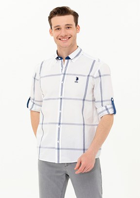 U.S. Polo Assn Beyaz Erkek Dokuma Gömlek