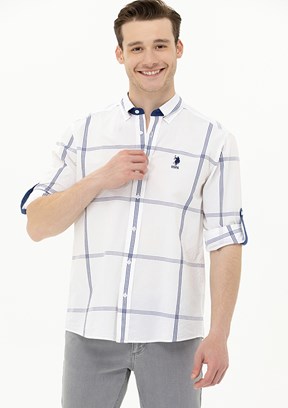 U.S. Polo Assn Beyaz Erkek Dokuma Gömlek