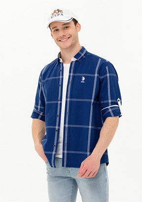 U.S. Polo Assn Lacivert Erkek Dokuma Gömlek