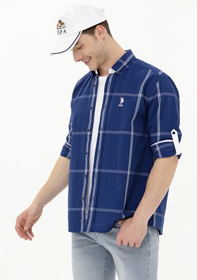U.S. Polo Assn Lacivert Erkek Dokuma Gömlek