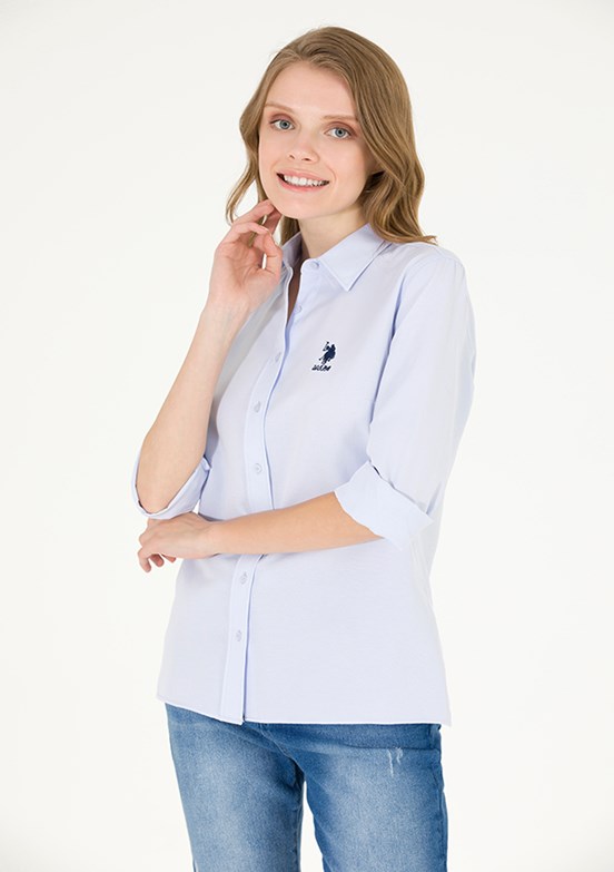 U.S. Polo Assn Mavi Kadın Dokuma Gömlek