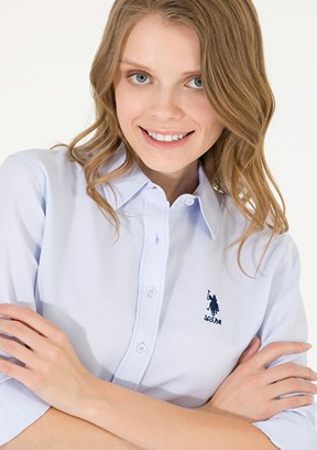 U.S. Polo Assn Mavi Kadın Dokuma Gömlek