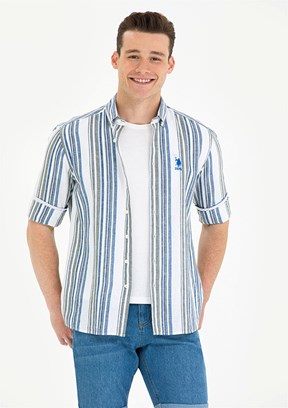U.S. Polo Assn Mavi Erkek Dokuma Gömlek