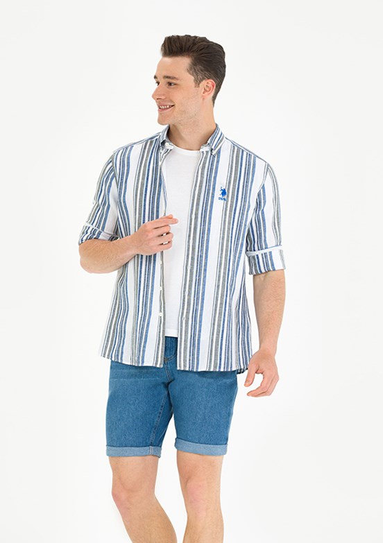 U.S. Polo Assn Mavi Erkek Dokuma Gömlek