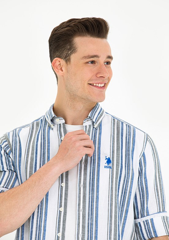 U.S. Polo Assn Mavi Erkek Dokuma Gömlek