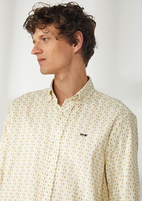 US POLO ASSN Sarı Erkek Dokuma Gömlek
