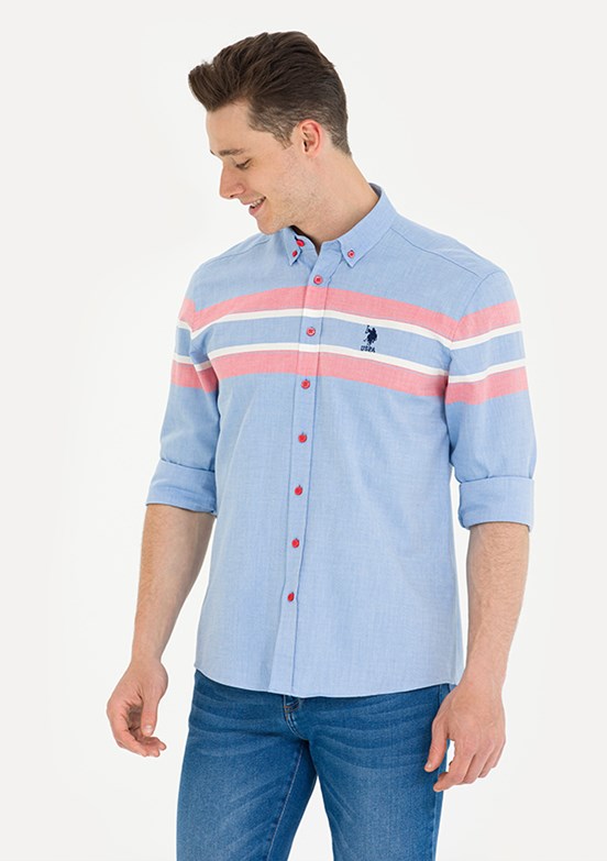 U.S. Polo Assn Kırmızı Erkek Uzun Kol Gömlek