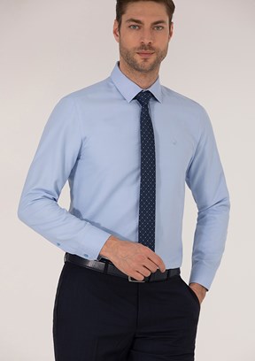 Pierre Cardin Mavi Erkek Dokuma Gömlek