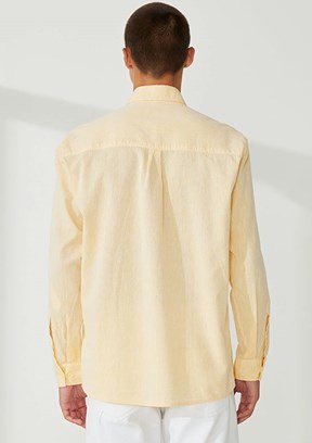 U.S. Polo Assn Sarı Erkek Dokuma Gömlek