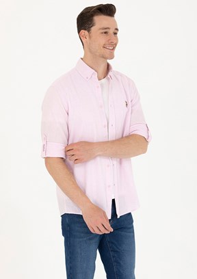 U.S. Polo Assn Beyaz Erkek Dokuma Gömlek