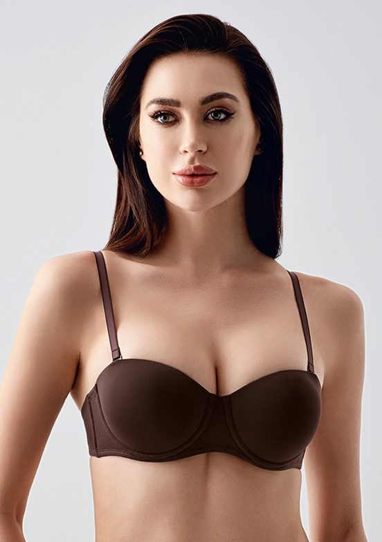 NEW BRA - 3370500000 Kadın Kahverengi Desteksiz Basic Sütyen
