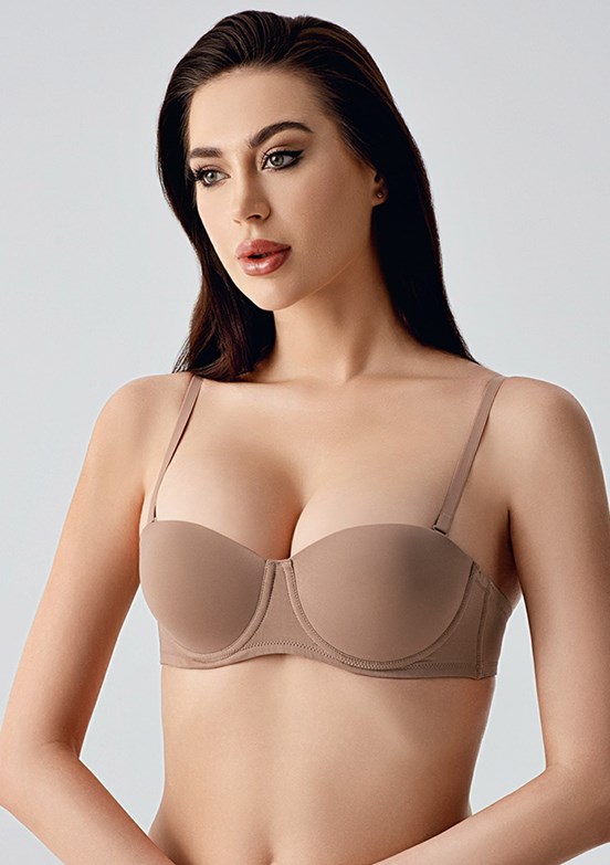 NEW BRA - 3370500000 Kadın Capucino Desteksiz Basic Sütyen