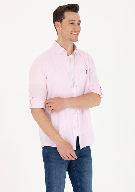 U.S. Polo Assn Beyaz Erkek Dokuma Gömlek