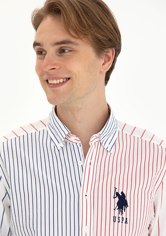 US POLO ASSN Lacivert Erkek Dokuma Gömlek