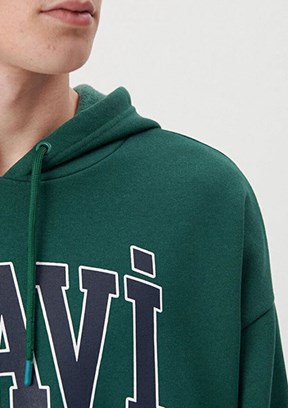 Mavi Yeşil Erkek Baskılı Sweatshirt