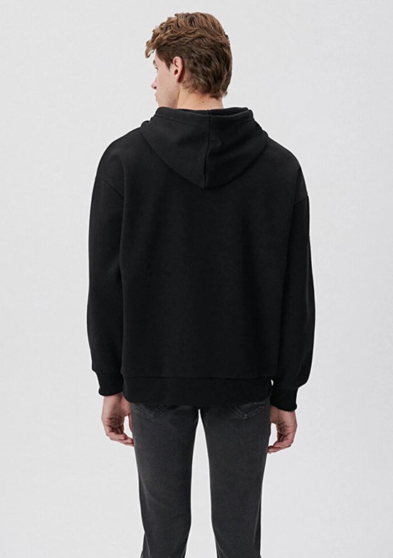 Mavi Siyah Erkek Baskılı Sweatshirt