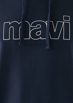 Mavi Lacivert Erkek Baskılı Sweatshirt