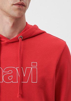 Mavi Kırmızı Erkek Baskılı Sweatshirt