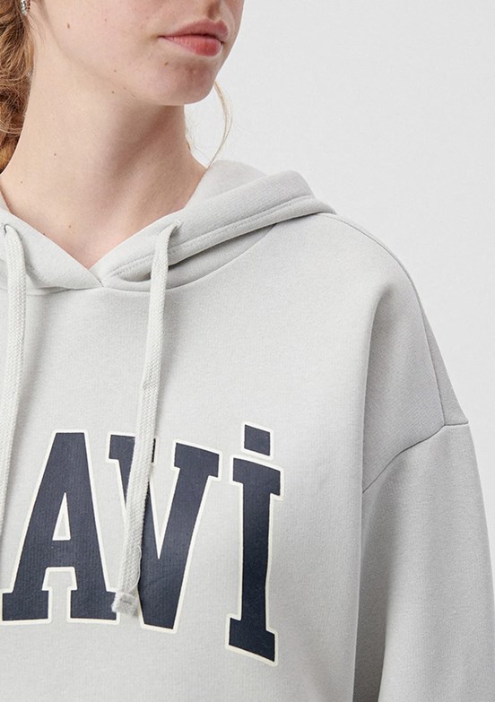 Mavi Gri Kadın Kapüşonlu Sweatshirt