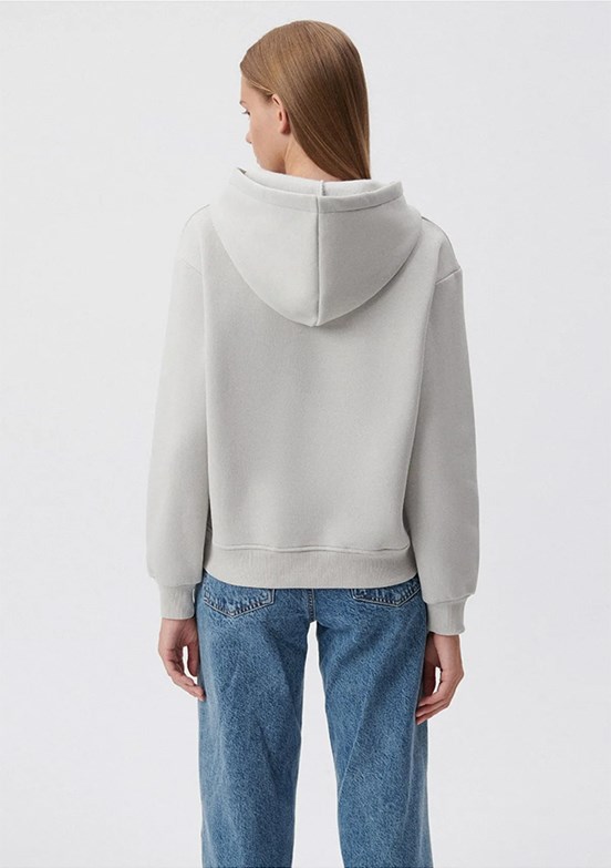 Mavi Gri Kadın Kapüşonlu Sweatshirt