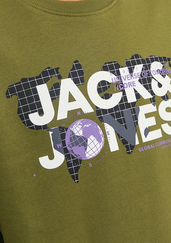 JACK JONES Yeşil Erkek Fermuarsız Kapüşonsuz Sweatshirt