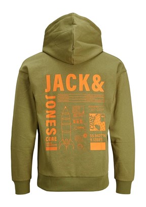 JACK JONES Yeşil Erkek Kapüşonlu Sweatshirt