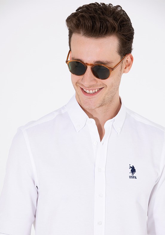 US POLO ASSN Beyaz Erkek Uzun Kol Gömlek
