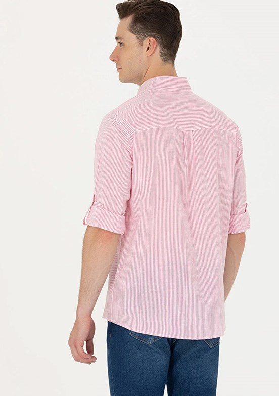 U.S. Polo Assn Pembe Erkek Dokuma Gömlek