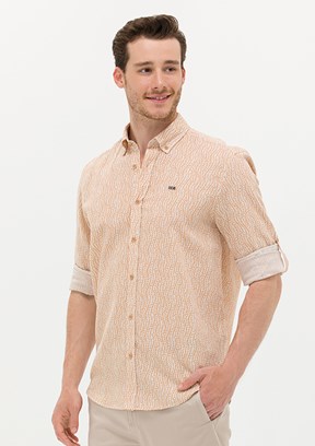US POLO ASSN Kahverengi Erkek Dokuma Gömlek