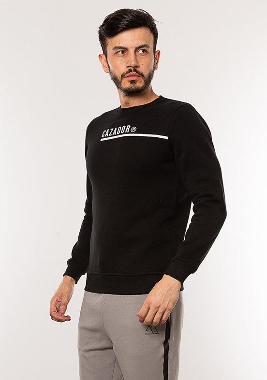 Cazador Siyah Erkek 3 İplik Sweatshirt