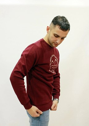 Cazador Bordo Erkek 3 İplik Sweatshirt