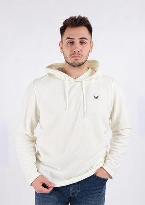 Cazador Beyaz Erkek Polar Sweatshirt