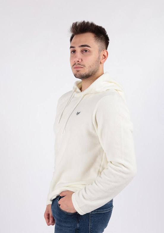 Cazador Beyaz Erkek Polar Sweatshirt