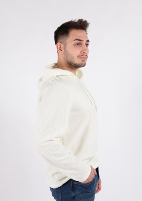 Cazador Beyaz Erkek Polar Sweatshirt