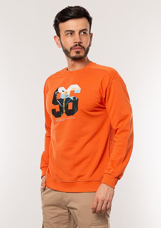 Cazador Turuncu Erkek 3 İplik Sweatshirt