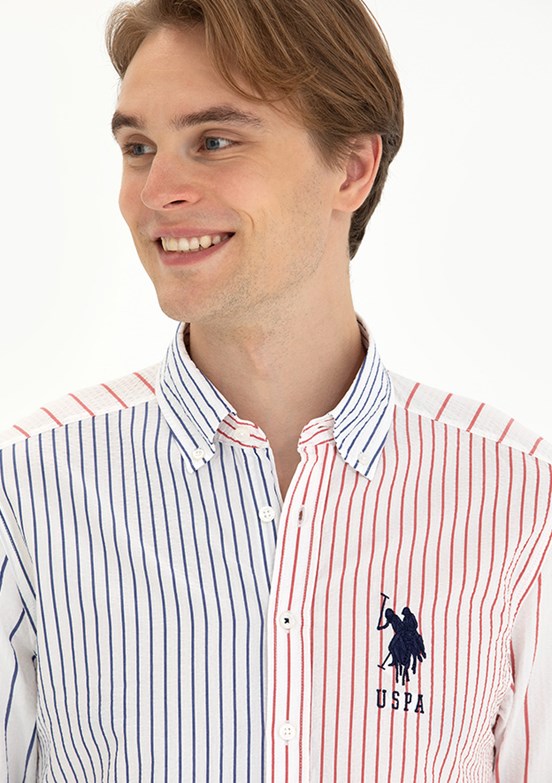 US POLO ASSN Lacivert Erkek Dokuma Gömlek